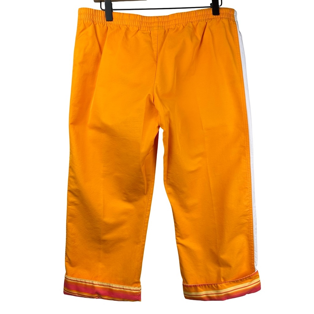 Nike Orange Striped Athletic Bright Trim Drawstring Waist Capri Pants M - Picture 6 of 13